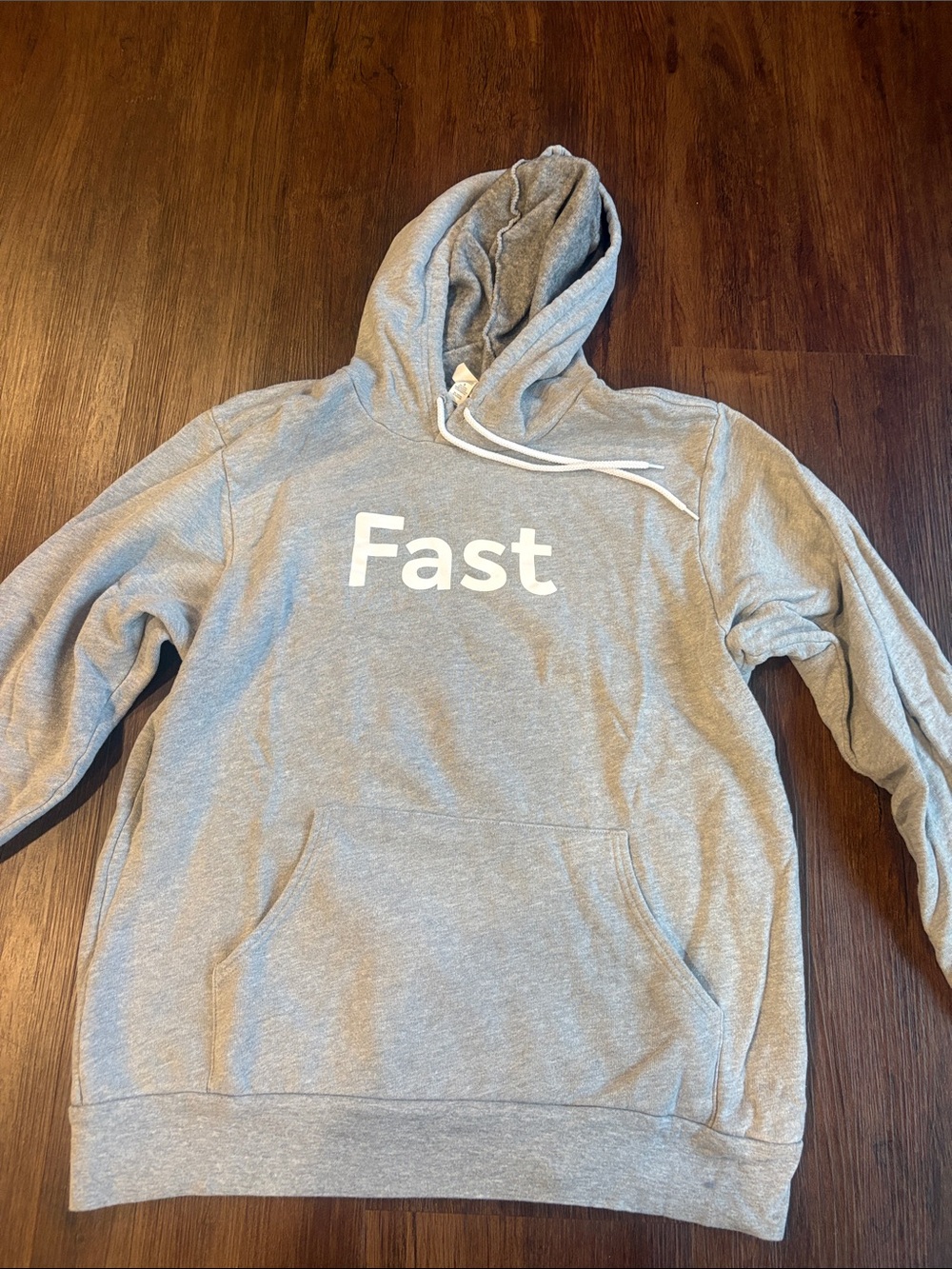 Bella Canvas Gray Crewneck Hoodie with "Fast" Print
